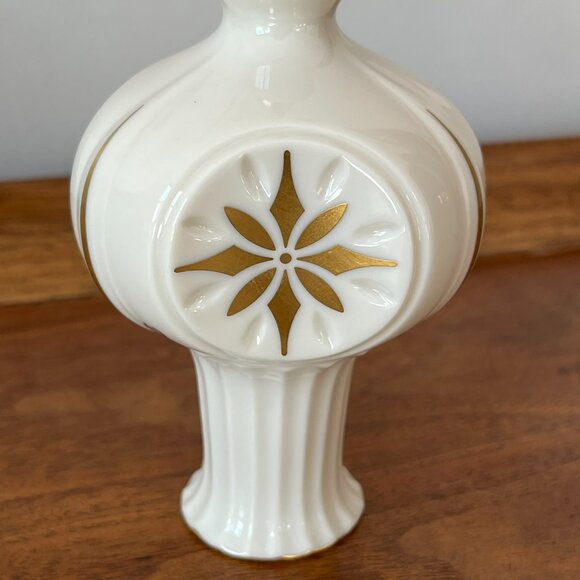 Lenox China Treetop Ornament Vintage 1980s Christmas Tree Topper Gold & White 8" - Picture 7 of 13